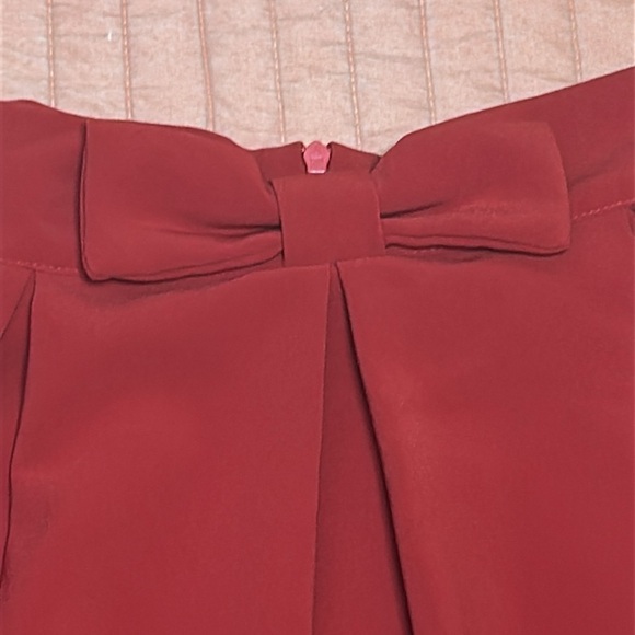 CHICWISH SWEET YOUR HEART BOWKNOT PLEATED SKIRT IN RUBY SIZE LARGE - Picture 3 of 11